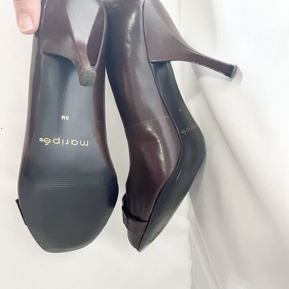 Maripe Brown & Gold Open Toe High Heels Size 8M - Picture 6 of 6